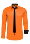 Rusty Neal Langarmhemd mit Krawatte Orange Rusty Neal Langarmhemd mit Krawatte Orange
