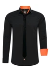 Rusty Neal Langarmhemd mit Krawatte Orange/Schwarz Rusty Neal Langarmhemd mit Krawatte Orange/Schwarz