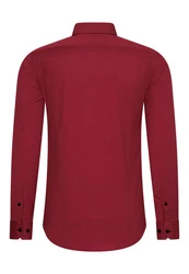 Rusty Neal Langarmhemd mit Krawatte Rot/Dunkelrot/Bordeaux