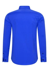 Rusty Neal Langarmhemd mit Krawatte Blau/Dunkelblau