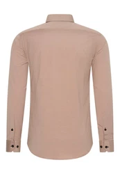 Rusty Neal Langarmhemd mit Krawatte Beige/Braun/Rosa
