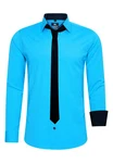 Rusty Neal Langarmhemd mit Krawatte Türkis/Blau/Hellblau Rusty Neal Langarmhemd mit Krawatte Türkis/Blau/Hellblau