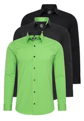 Rusty Neal Langarmhemd Slim-Fit Grün/Türkis/Neonfarben