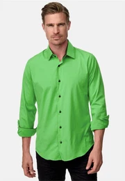 Langarmhemd Langarm im Slim-Fit geschnitten