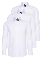 Rusty Neal Langarmhemd Slim-Fit Creme/Weiß/Rot