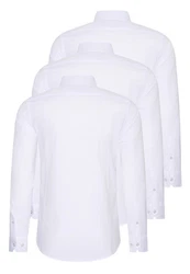Rusty Neal Langarmhemd Slim-Fit Creme/Weiß/Rot