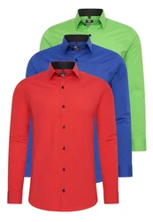 Rusty Neal Langarmhemd Slim-Fit Blau