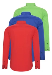 Rusty Neal Langarmhemd Slim-Fit Blau