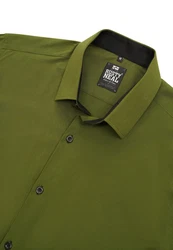Rusty Neal Langarmhemd Slim-Fit Dunkelgrün/Grün