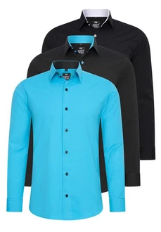 Rusty Neal Langarmhemd Slim-Fit Türkis/Blau Rusty Neal Langarmhemd Slim-Fit Türkis/Blau
