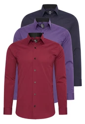 Rusty Neal Langarmhemd Slim-Fit Lila/Fliederfarben/Dunkelblau