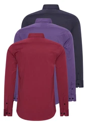 Rusty Neal Langarmhemd Slim-Fit Lila/Fliederfarben/Dunkelblau