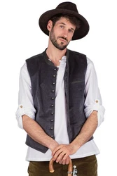 MarJo Trachtenweste Cordweste NICO grau/loden, mustard/loden