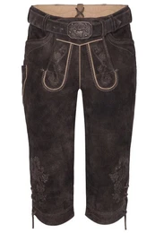 Trachtenlederhose Kniebundlederhose - BALTHASAR - espresso/sand