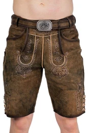 Trachtenlederhose Lederhose Herren kurz - PARSDORF - antik braun