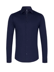DESOTO Langarmhemd Jerseyhemd Slim Fit Dunkelblau