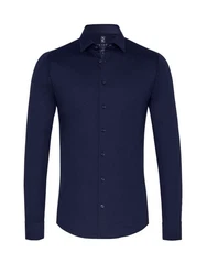 DESOTO Langarmhemd Jerseyhemd Slim Fit Dunkelblau