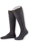 Lusana Trachtensocken Trachten Kniestrümpfe L8995R dunkelgrau/jägergrün (L8995R)