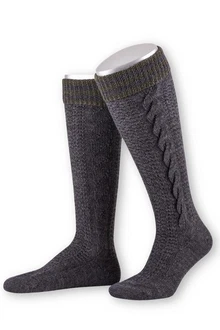 Lusana Trachtensocken Trachten Kniestrümpfe L8995R