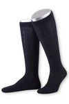 Lusana Trachtensocken Trachten Kniestrümpfe L4910 marine/mittelgrau/tanne (L4910)
