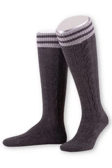Lusana Trachtensocken Trachten Kniestrümpfe L8995R
