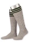 Lusana Trachtensocken Trachten Kniestrümpfe L18995 hellgrau/mittelbraun/natur (L18995)