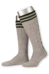 Trachtensocken Trachten Kniestrmpfe - L18995 - hellgrau, mittelbraun, natur