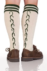 Lusana Trachtensocken Trachten Kniestrümpfe L18995 hellgrau/mittelbraun/natur (L18995)