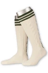 Lusana Trachtensocken Trachten Kniestrümpfe L18995 hellgrau/mittelbraun/natur (L18995)