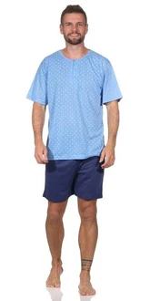 EloModa Capri-Pyjama Herren Pyjama (2 tlg) Blau/Hellblau EloModa Capri-Pyjama Herren Pyjama (2 tlg) Blau/Hellblau
