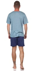 EloModa Capri-Pyjama Herren Pyjama (2 tlg) Blau/Hellblau