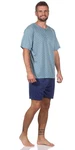EloModa Capri-Pyjama Herren Pyjama (2 tlg) Blau/Hellblau
