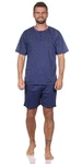 EloModa Capri-Pyjama Herren Pyjama (2 tlg) Blau/Dunkelblau/Hellblau