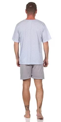 EloModa Capri-Pyjama Herren Pyjama (2 tlg) Grau