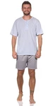 EloModa Capri-Pyjama Herren Pyjama (2 tlg) Grau