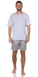 EloModa Capri-Pyjama Herren Pyjama (2 tlg) Grau