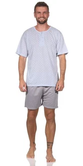 EloModa Capri-Pyjama Herren Pyjama (2 tlg) Grau EloModa Capri-Pyjama Herren Pyjama (2 tlg) Grau