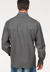 Arizona Jeanshemd Western Stil Dunkelgrau/Hellgrau/Grau