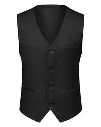 Allthemen Anzug Slim Fit 3-teilig Herren Businessanzug Schwarz/Dunkelgrau