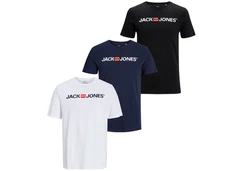 Jack & Jones T-Shirt Basic Schwarz/Dunkelblau/Hellblau/Mischfarben