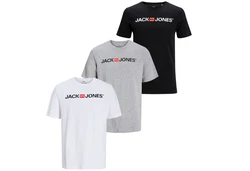 Jack & Jones T-Shirt Basic Rot/Mischfarben/Schwarz/Silber/Hellblau