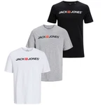 Jack & Jones T-Shirt Basic Rot/Mischfarben/Schwarz/Silber/Hellblau