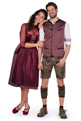 Spieth & Wensky Trachtenweste BENSON marsala/dunkelrot/jeans/dunkelblau