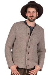 Hammerschmid Trachtenstrickjacke LORENZ Herren beige melange/dunkelgrau