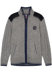 Spieth & Wensky Outdoorjacke Strickjacke Herren BETZBACH denim/hellgrau