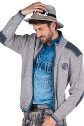 Spieth & Wensky Outdoorjacke Strickjacke Herren BETZBACH denim/hellgrau