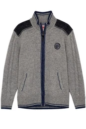 Outdoorjacke Strickjacke Herren - BETZBACH - denim, hellgrau