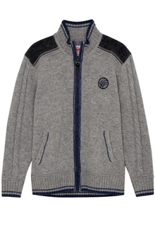Spieth & Wensky Outdoorjacke Strickjacke Herren BETZBACH denim/hellgrau