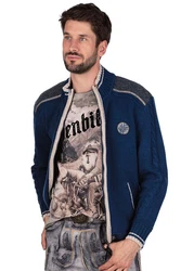 Spieth & Wensky Outdoorjacke Strickjacke Herren BETZBACH denim/hellgrau/denimblau