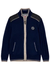 Spieth & Wensky Outdoorjacke Strickjacke Herren BETZBACH denim/hellgrau/denimblau